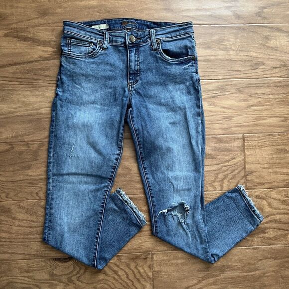 Kut From The Kloth Jeans Size 6 Connie Ankle Skinny Distressed Medium Wash - Picture 1 of 11